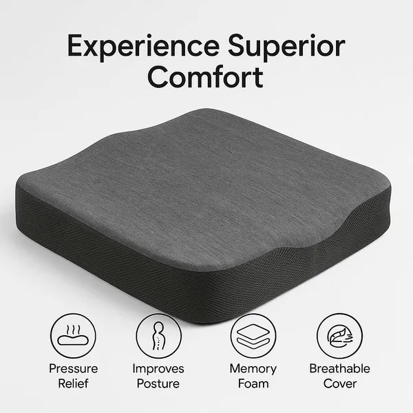 Zudo_Homes_Memory_Foam_Coccyx_Seat_Cushion_for_Tailbone_Pain_Sciatica,_Back_Pain_Relief_Orthopedic_Chair_Cushions_for_Sitting_for_Office_Chair_(Grey_Tailbone_Seat)
