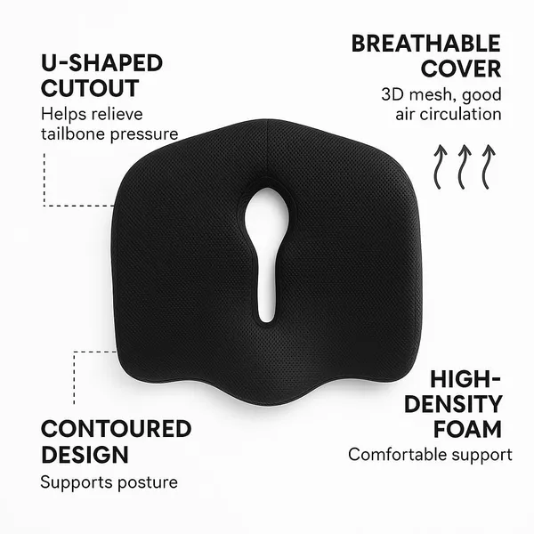 Zudo_Homes_Ultimate_Pro_Piles_Seat_Cushion_High_Density_For_Hip_Tailbone_Coccyx_Sciatica_Pain_Relief_Foam_Ergonomic_Design_Contoured_Cushion_For_Office_Or_Home_Chairs