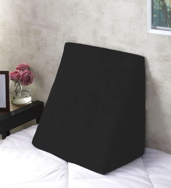 Zudo_Homes_Black_Wedge_Pillow_Memory_Foam_2_Years_Warranty_Orthopedic_Wedge_Cushion_For_Back_Support_Sleeping_Leg_Elevator_Pregnancy_Gerd_Anti_SnoringFree_Size