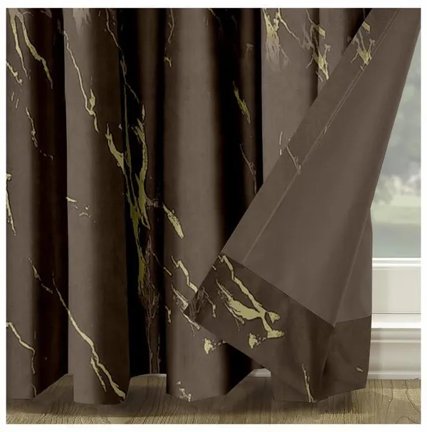 Zudo_Homes_Brown_Set_Of_2_Panels_Polyester_Blackout_Foil_Curtain