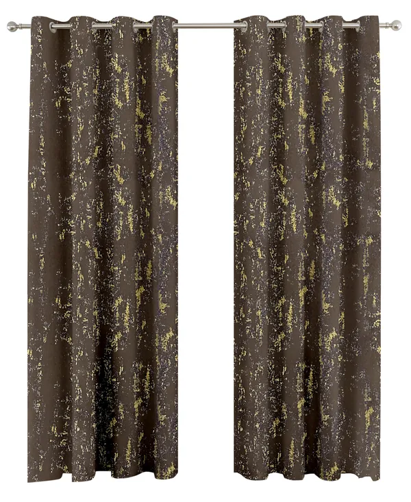 Zudo_Homes_Dark_Brown_Blackout_Foil_Set_Of_2_Panels_Foil_Curtains_With_Gold_Foil_Accents_Silver_Grommets_Elegant_Light_Filtering_Window_Drapes_For_Living_Room_Bedroom_8_FEET