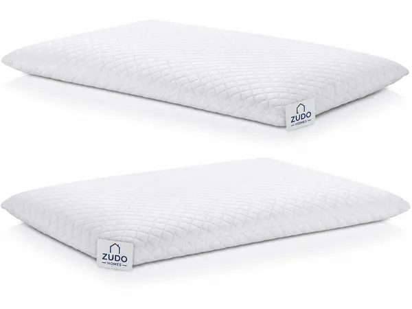 Zudo_Homes_Memory_Foam_Slim_Pillow_for_Sleeping-Cervical_Pillow_for_Neck_Pain,Shoulder_&_Back_Pain_Relief-Orthopedic_Pillow_for_Neck_Support-Ortho_Thin(Pack_of_1),White