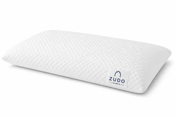 Zudo_Homes_Memory_Foam_Slim_Pillow_for_Sleeping-Cervical_Pillow_for_Neck_Pain,Shoulder_&_Back_Pain_Relief-Orthopedic_Pillow_for_Neck_Support-Ortho_Thin_(Pack_of_1),_White