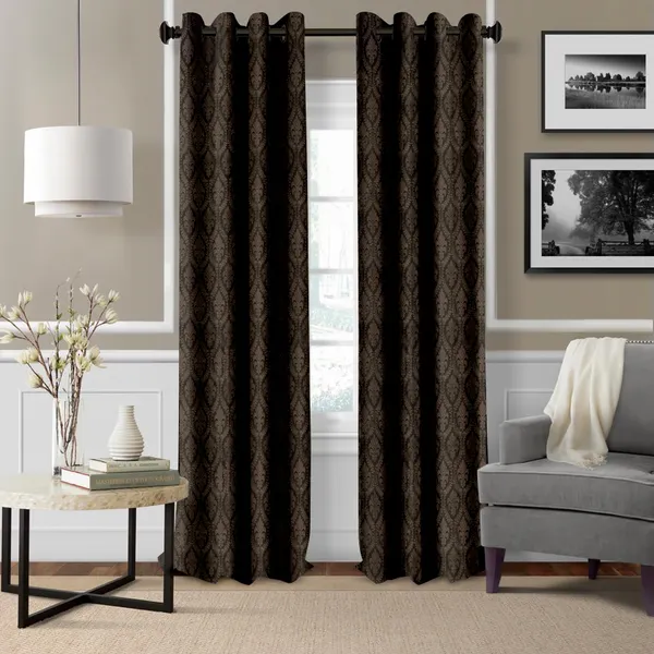 Zudo_Homes_Brown_Premium_Blackout_Emboss_Set_Of_2_Panels_Curtains_Elegant_Eyelet_Curtains_Light_Filtering_Soft_Fabric_For_Living_Room_Bedroom