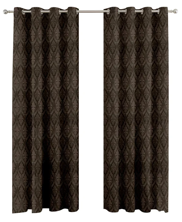 Zudo_Homes_Brown_Premium_Blackout_Emboss_Set_Of_2_Panels_Curtains_Elegant_Eyelet_Curtains_Light_Filtering_Soft_Fabric_For_Living_Room_Bedroom