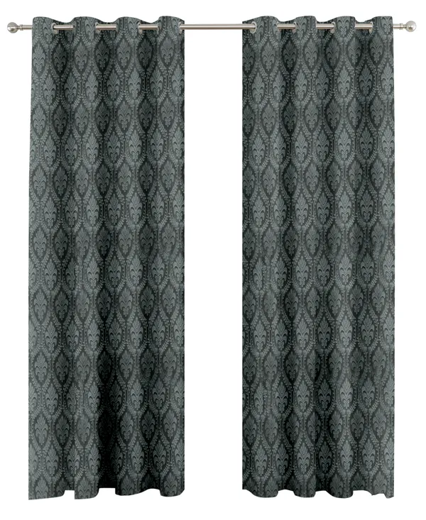 Zudo_Homes_Grey_Premium_Blackout_Emboss_Set_Of_2_Panels_Curtains_Elegant_Eyelet_Curtains_Light_Filtering_Soft_Fabric_For_Living_Room_Bedroom