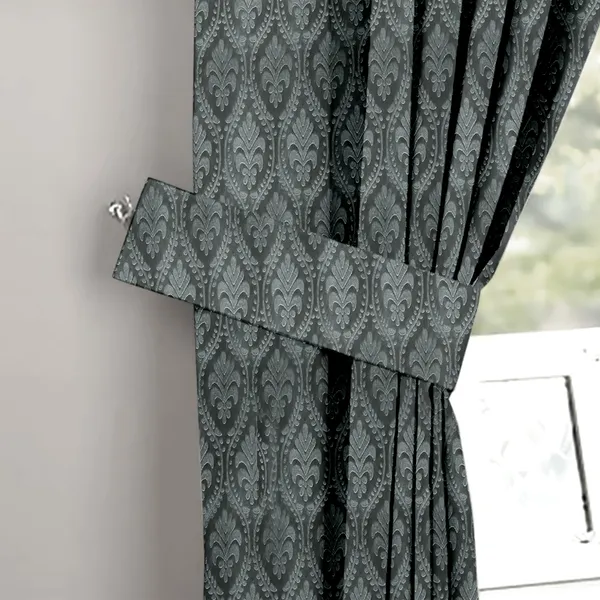 Zudo_Homes_Grey_Premium_Blackout_Emboss_Set_Of_2_Panels_Curtains_Elegant_Eyelet_Curtains_Light_Filtering_Soft_Fabric_For_Living_Room_Bedroom
