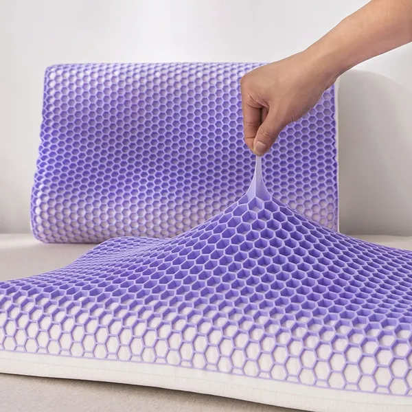 Zudo_Homes_Cervical_Sleeping_Pillow,Neck,Back_Pain_Relief,Memory_Foam,Purple_TPE_Cover_Pillow,Posture,Spinal_Alignment,Contour_Neck_Support_Shape,Orthopedic,Bed,Travel,White,19x12x4_Inches