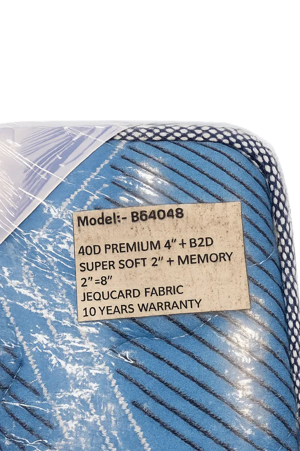 Zudo_Homes_Premium_Mattress_40D-4"|_Super_Soft_2"-Memory_2_|_8"Jacquard_Fabric_|_10_Years_Warranty