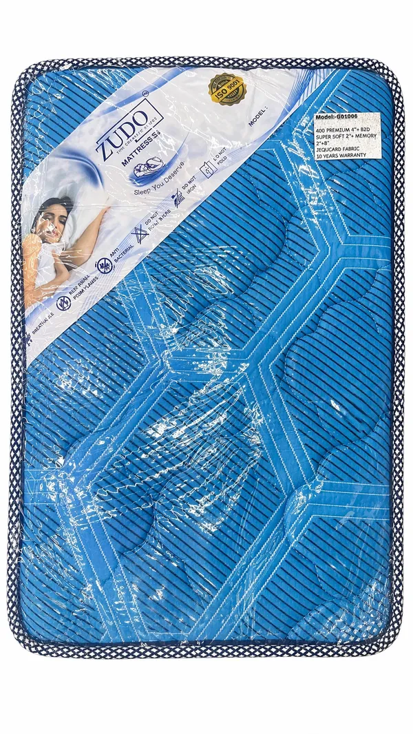 Zudo_Homes_Premium_Mattress_40D-4"|_Super_Soft_2"-Memory_2_|_8"Jacquard_Fabric_|_10_Years_Warranty