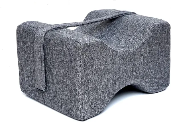 Zudo_Homes_Knee_Pillow,_Knock_Knee_Pillow_for_Sleeping,_Memory_Foam_Leg_Pillow_Wedge_Cushion_for_Side_Sleeper,_Sciatica,_Pregnancy_(Grey)