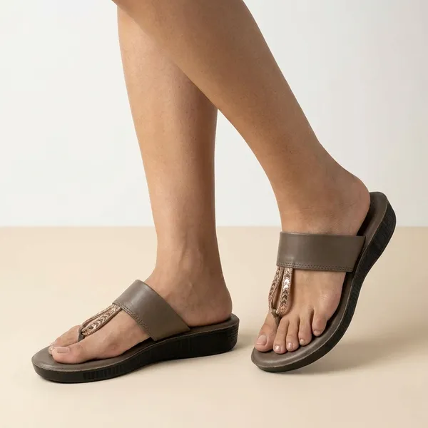 Brown_Soft_Cushion_Sandals_For_Women