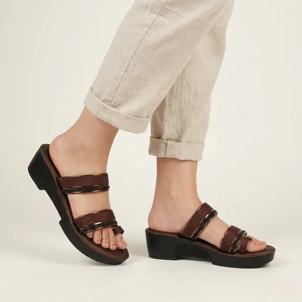 Brown_Soft_Cushion_Wedge_Sandals_For_Women