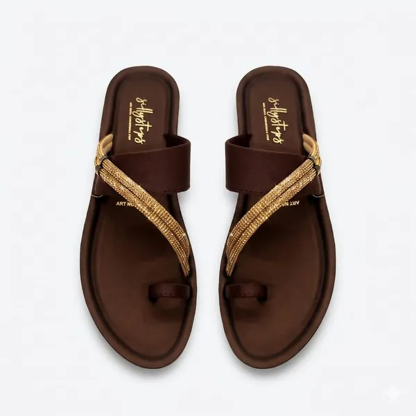 Brown_And_Gold_Soft_Cushion_Wedge_Sandals_For_Women