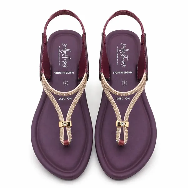 Purple_Soft_Cushion_T-Strap_Sandals_For_Women