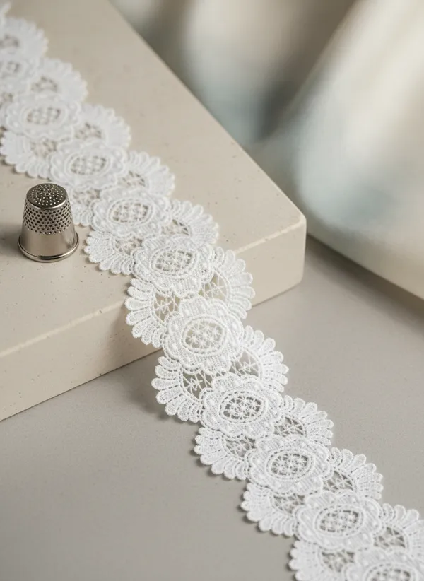 White_Lace_Trim_Ribbon_-_Floral_Crochet_Design