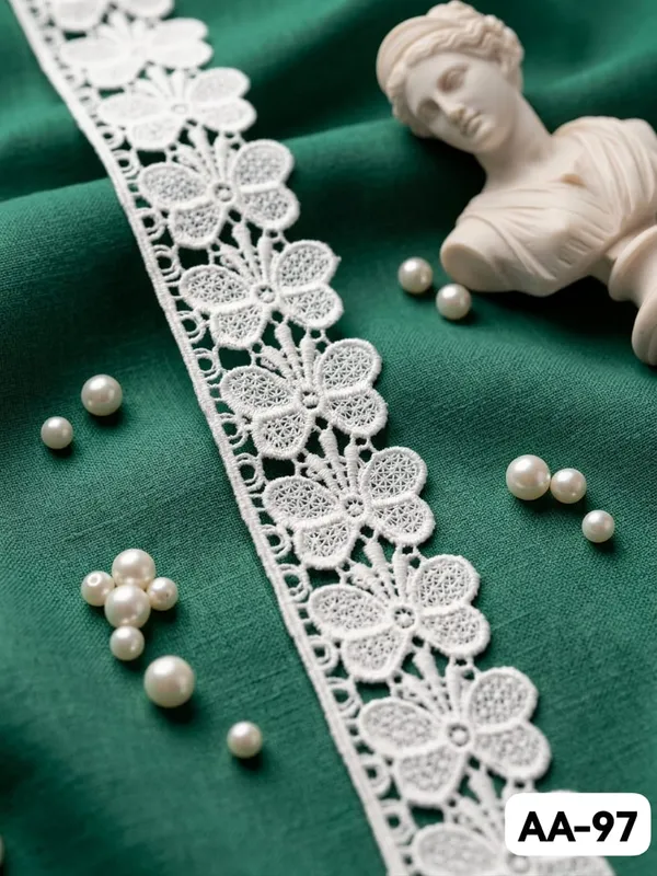 White_Floral_Lace_Trim_Embroidered_Decorative_Border