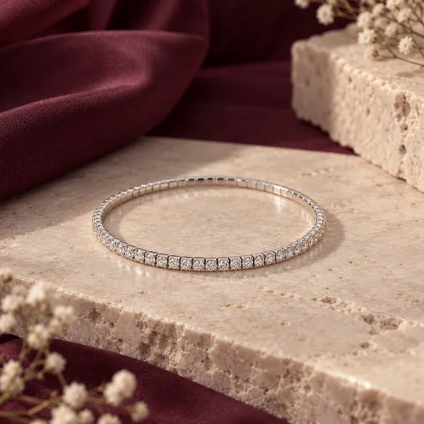 Elastic_Classic_White_Stoned_Bracelet_|_Sterling_Silver