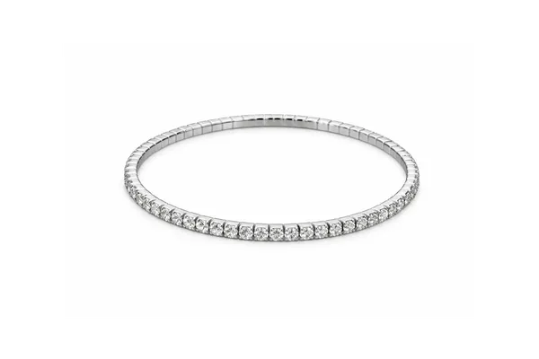 Elastic_Classic_White_Stoned_Bracelet_|_Sterling_Silver