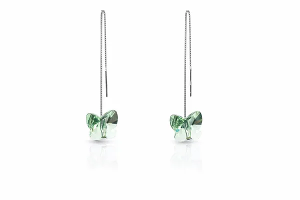 Dangler_Green_Butterfly_Earrings_|_Sterling_Silver