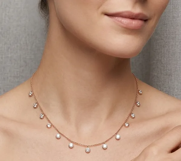 Queen'S_Neck_Round_Diamond_Chain_|_Sterling_Silver_Rose_Gold