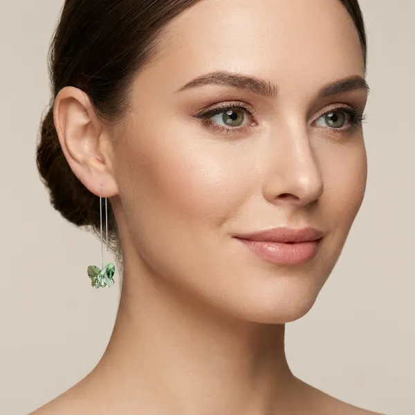 Dangler_Green_Butterfly_Earrings_|_Sterling_Silver