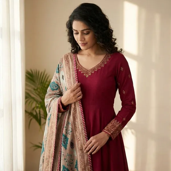Aarzoo_Maroon_Chinon_Silk_Anarkali_Gown_Set_Grace_In_Every_Twirl