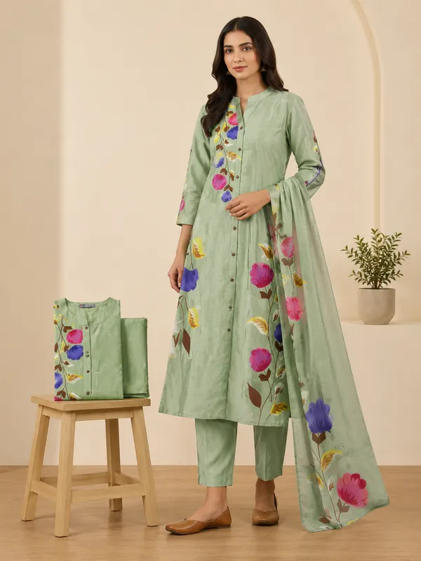 Pastel_mint_green_A-line_kurta_set_for_women