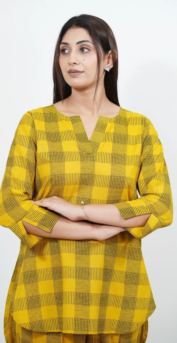 Mustard_Yellow_Checked_Cotton_Co-Ord_Set_Casual_Daily_Wear