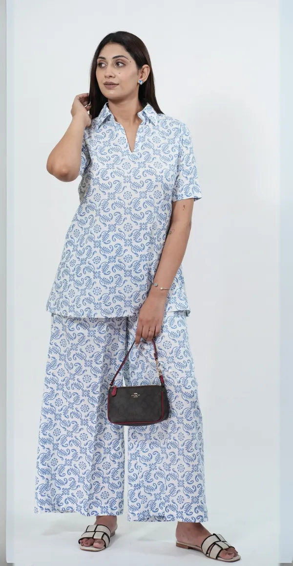 Traditional_Print_White_And_Blue_Co-Ord_Set_Comfortable_Casual_Outfit