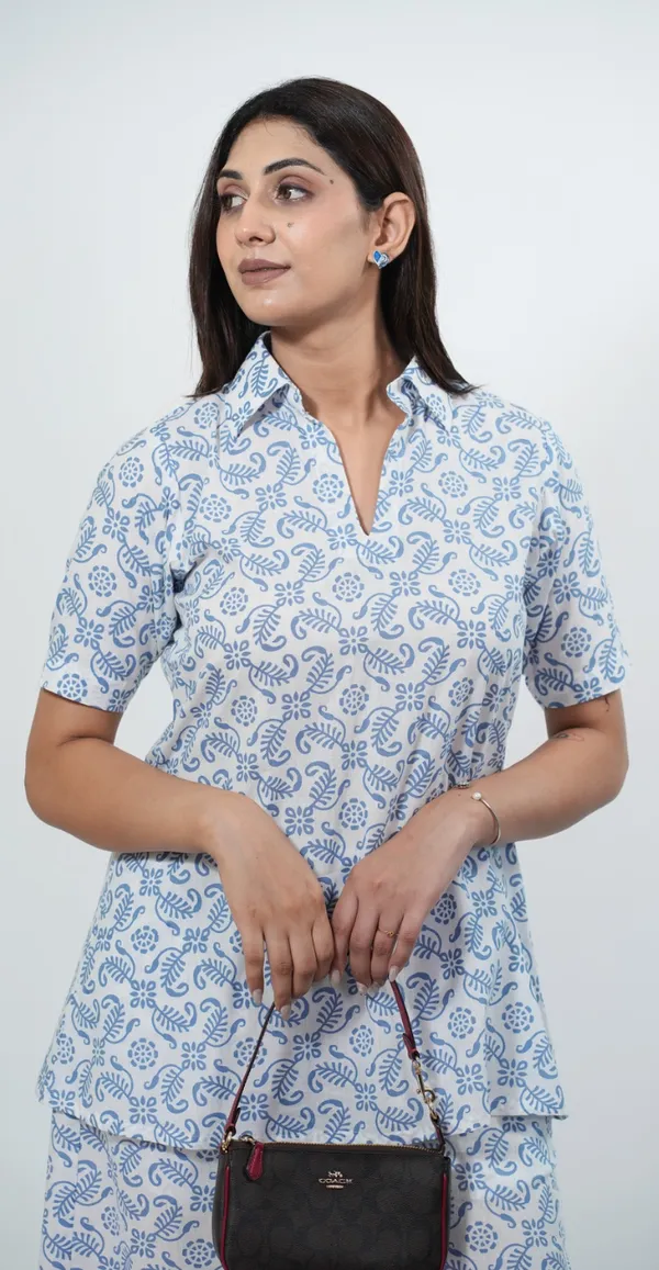 Traditional_Print_White_And_Blue_Co-Ord_Set_Comfortable_Casual_Outfit