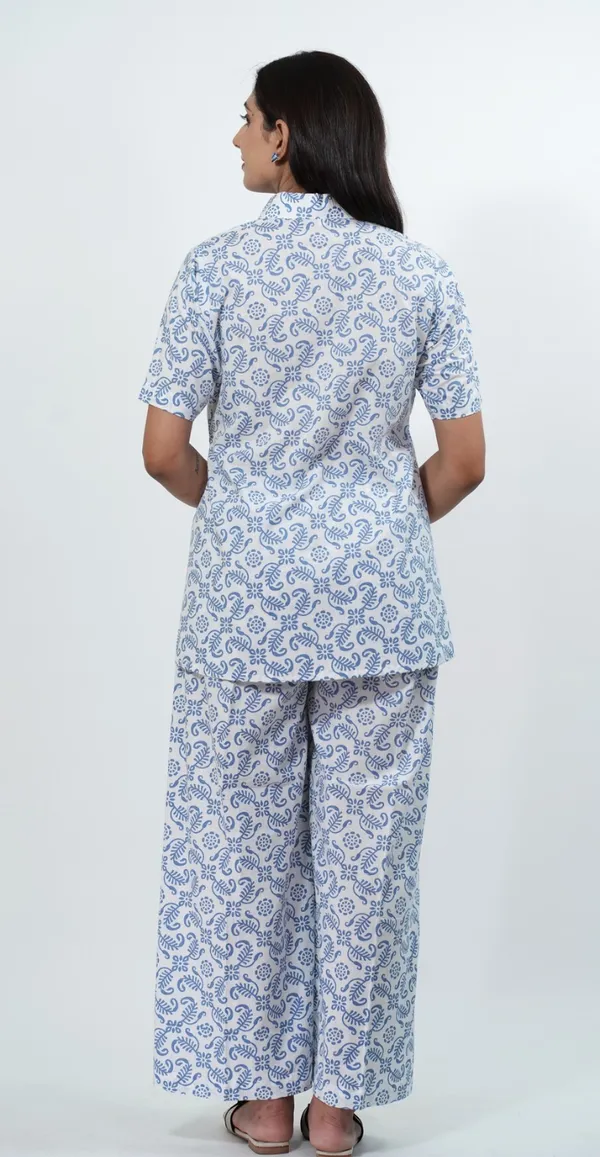 Traditional_Print_White_And_Blue_Co-Ord_Set_Comfortable_Casual_Outfit