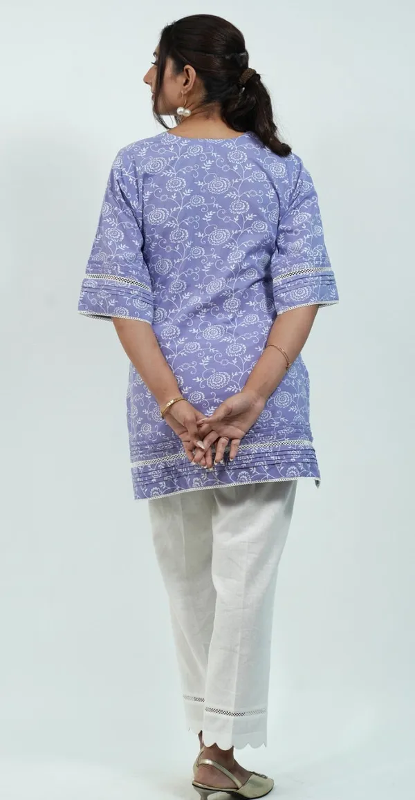 Purple_Colour_Kurti_With_White_Bottom_Trendy_Kurti_Set_Top_Bottom