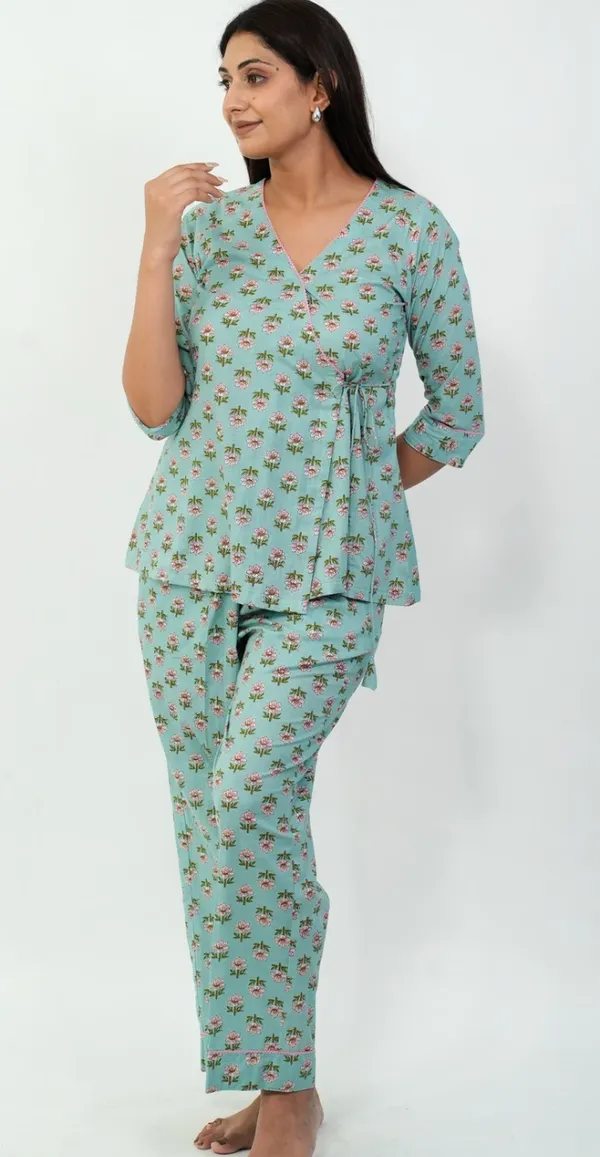 Angrakha_Green_Night_Suit_Stylish_Comfortable_Sleepwear_Top_Bottom