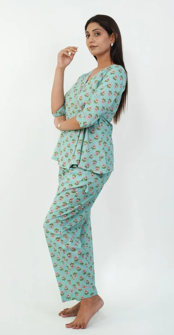 Angrakha_Green_Night_Suit_Stylish_Comfortable_Sleepwear_Top_Bottom