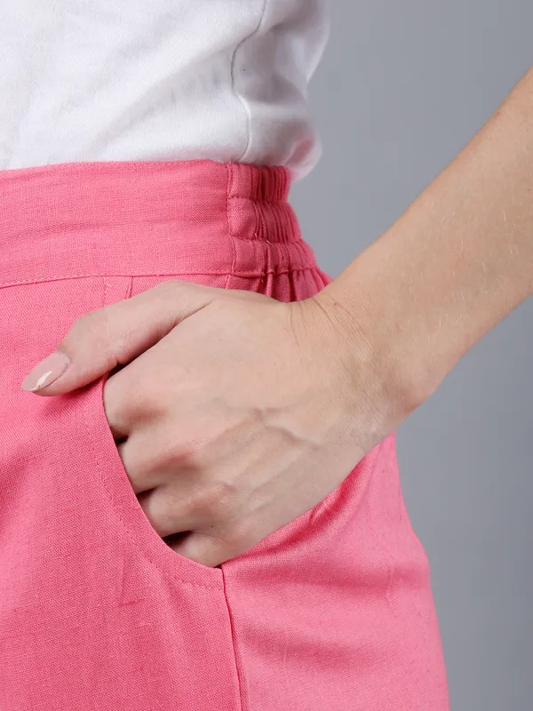 Flamingo_Pink_Cotton_High-Waist_Pleated_Formal_Trousers_For_Women