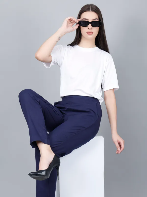 Navy_Blue_Cotton_High-Waist_Wide-Leg_Formal_Trousers_For_Women