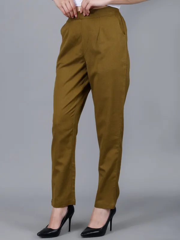 Olive_Green_Cotton_Ankle-Length_Formal_Trousers_For_Women