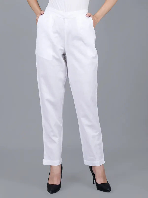 White_Cotton_Relaxed_Fit_Trousers_For_Women