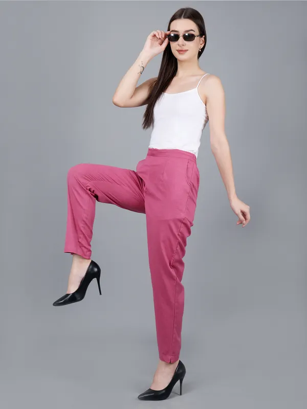 Rose_Taupe_Cotton_Straight_Fit_Pants_For_Women