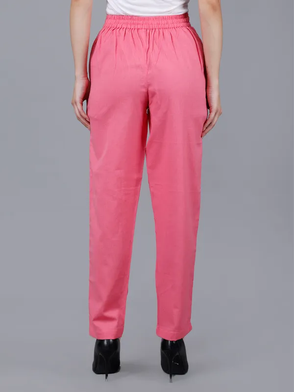 Flamingo_Pink_Cotton_High-Waist_Pleated_Formal_Trousers_For_Women