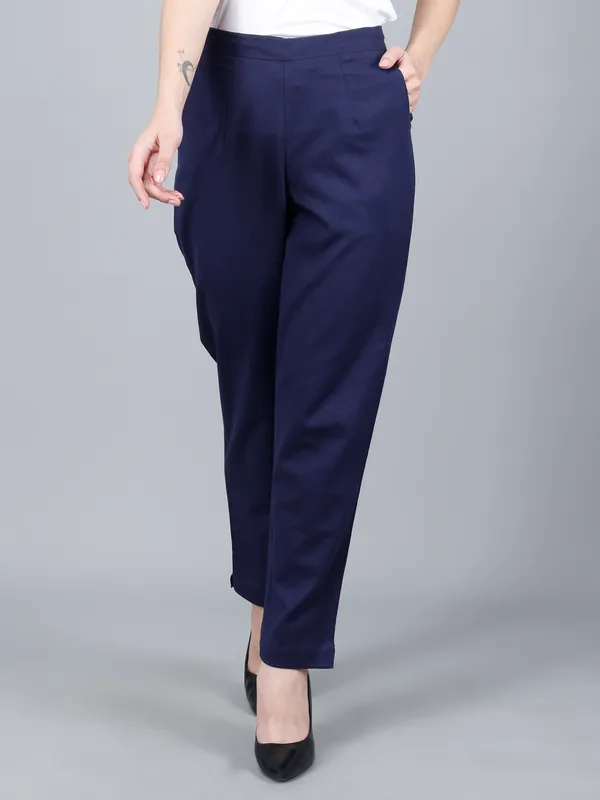 Navy_Blue_Cotton_High-Waist_Wide-Leg_Formal_Trousers_For_Women