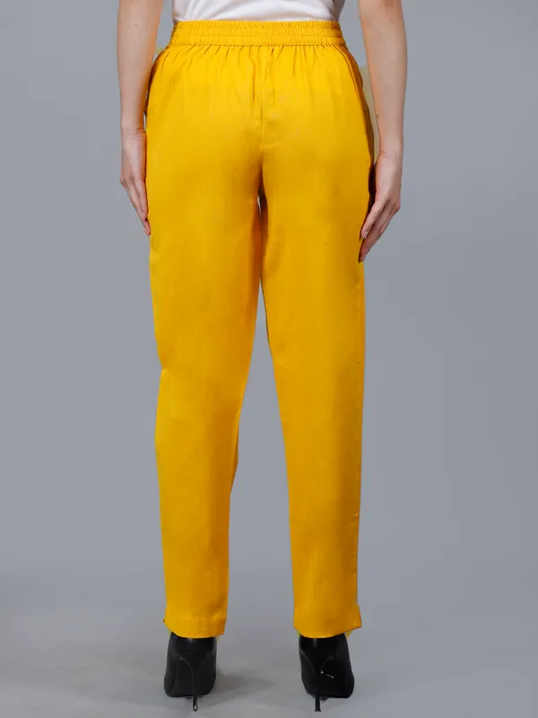 Yellow_Cotton_Slim_Fit_Cigarette_Pants_For_Women