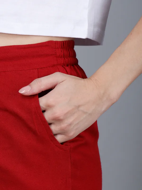 Maroon_Cotton_Straight_Fit_Ankle-Length_Trousers_For_Women