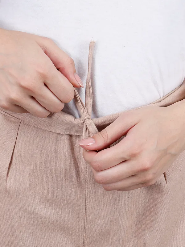 Beige_Cotton_High-Waist_Pleated_Trousers_For_Women