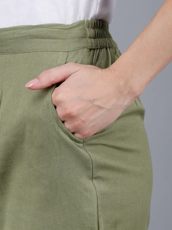 Olive_Green_Cotton_High-Waist_Straight_Fit_Pants_For_Women