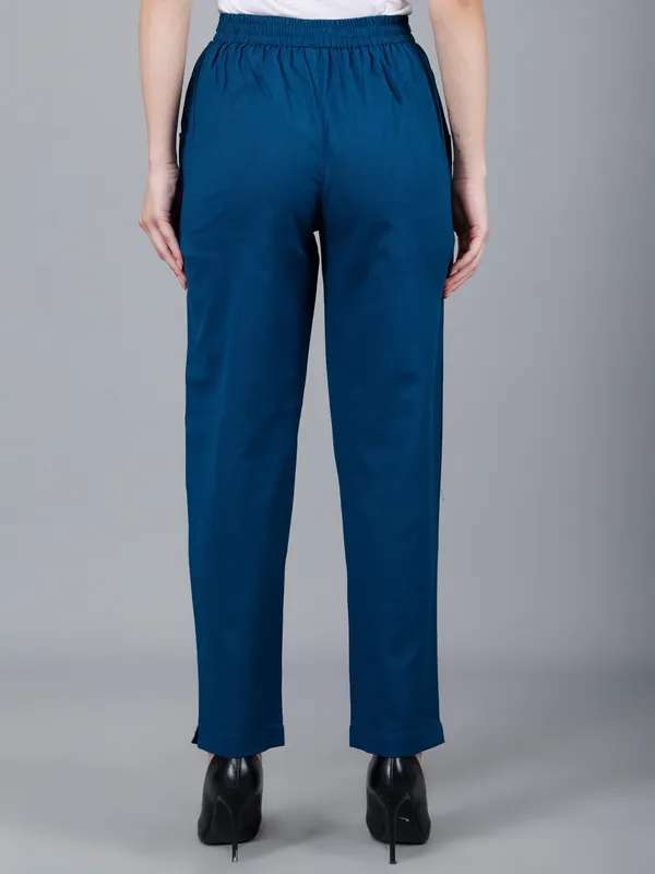 Teal_Blue_Cotton_High-Waist_Formal_Trousers_For_Women