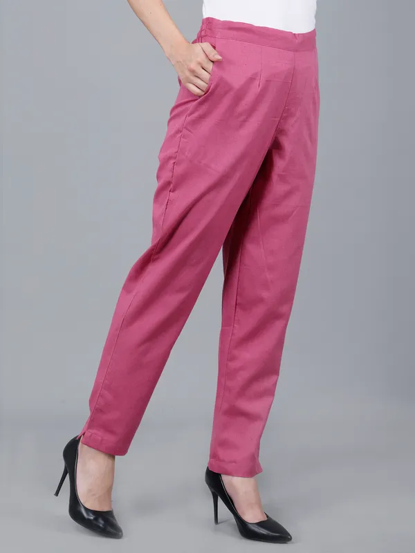 Rose_Taupe_Cotton_Straight_Fit_Pants_For_Women