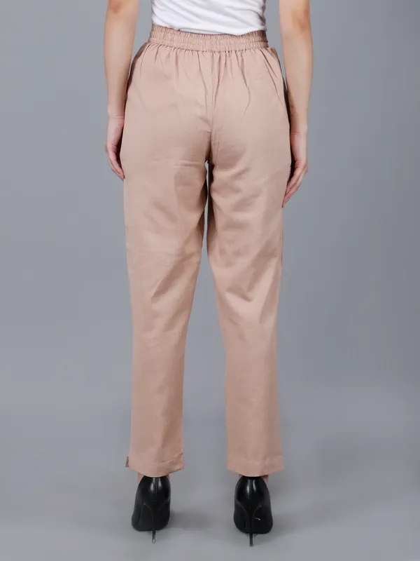 Beige_Cotton_High-Waist_Pleated_Trousers_For_Women