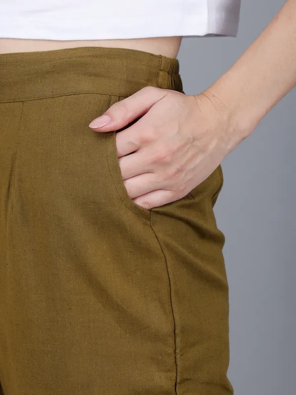 Olive_Green_Cotton_Ankle-Length_Formal_Trousers_For_Women